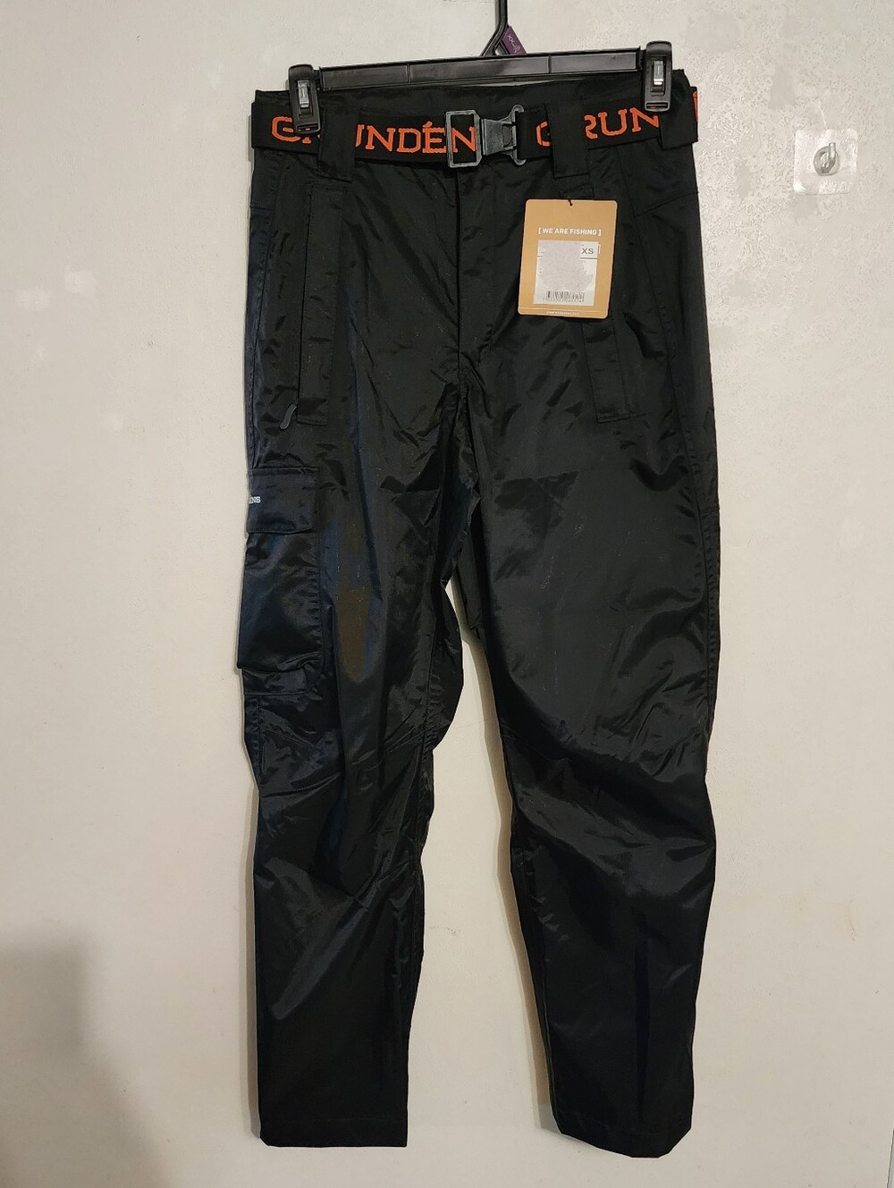 Grundens Weather Watch Mens Black Waterproof Fishing Rain Cargo Pants XS NWT
